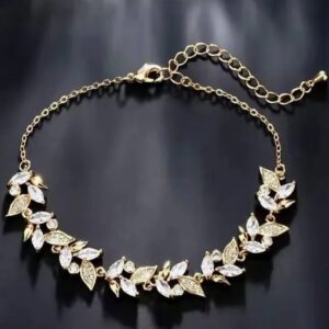 Wedding Jewelry-Cubic Zirconia Bridal Bracelet-Available in Gold and Silver Gold